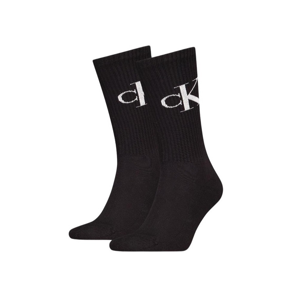 CALVIN KLEIN JEANS MEN SOCK 2P MONOGRAM ΚΑΛΤΣΕΣ ΑΝΔΡΙΚΕΣ BLACK