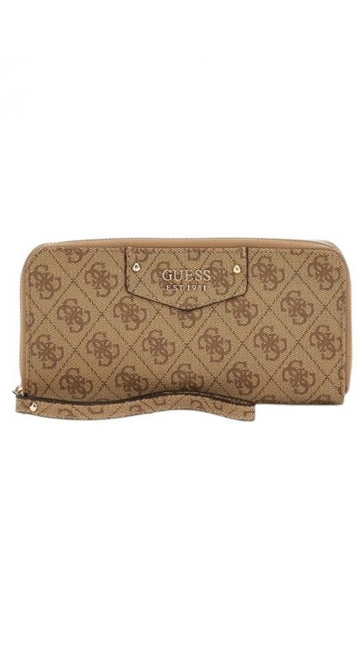 GUESS ECO BRENTON SLG LRG ZIP AROUND ΠΟΡΤΟΦΟΛΙ ΓΥΝΑΙΚΕΙΟ LATTE