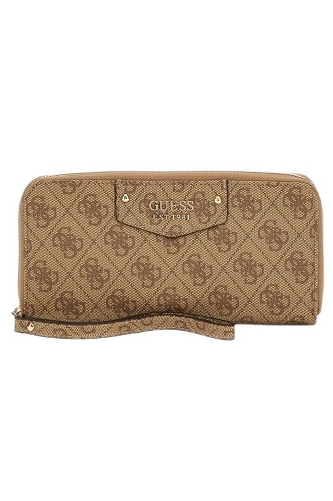 GUESS ECO BRENTON SLG LRG ZIP AROUND ΠΟΡΤΟΦΟΛΙ ΓΥΝΑΙΚΕΙΟ LATTE