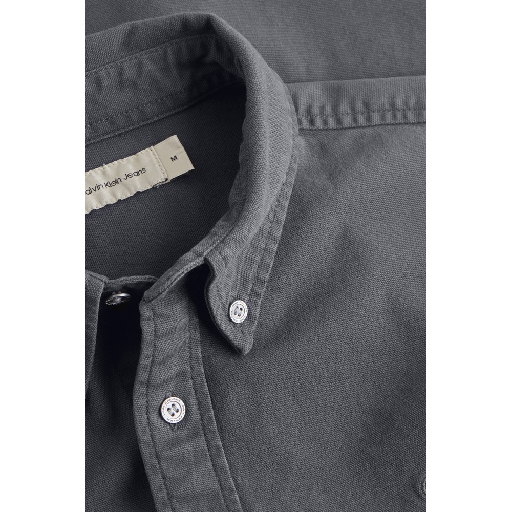 CALVIN KLEIN JEANS GARMENT DYE SHIRT ΠΟΥΚΑΜΙΣΟ ΑΝΔΡΙΚΟ EBONY