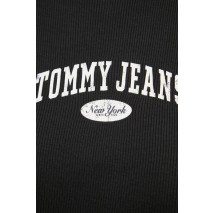 TOMMY JEANS SLIM VARSITY RIB TEE EXT T-SHIRT ΜΠΛΟΥΖΑ ΓΥΝΑΙΚΕΙΑ BLACK