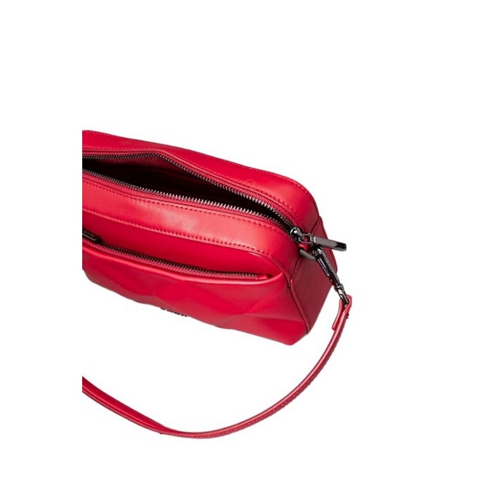 CALVIN KLEIN DIAMOND QUILT CAMERA BAG W/PKT ΤΣΑΝΤΑ ΓΥΝΑΙΚΕΙΑ RED