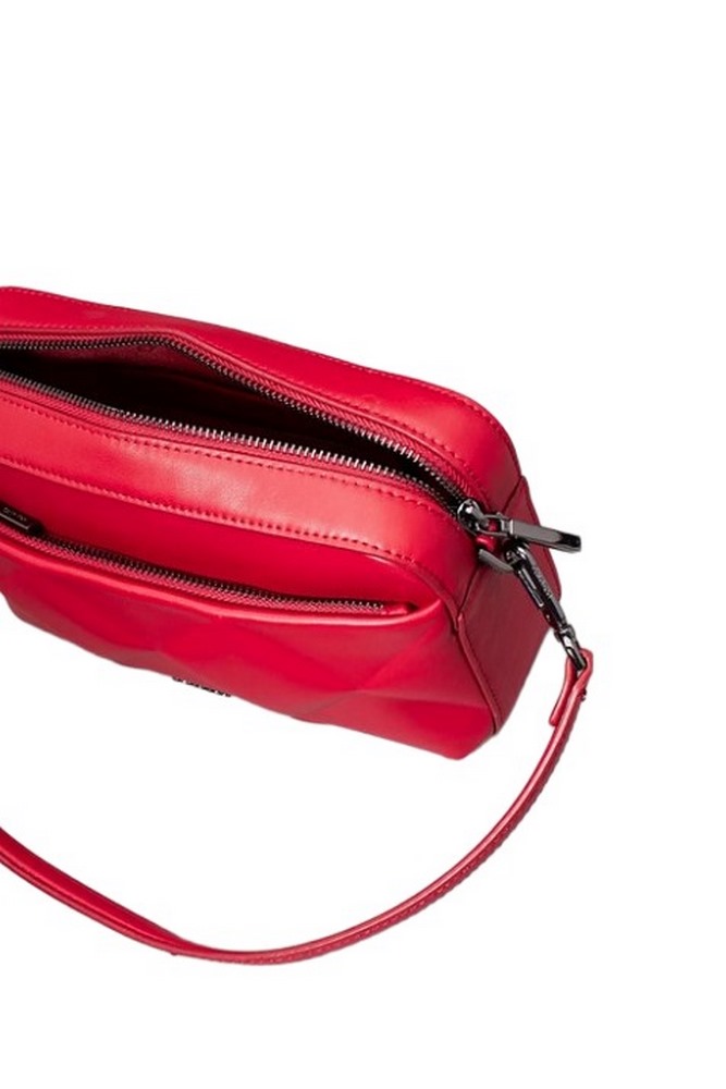 CALVIN KLEIN DIAMOND QUILT CAMERA BAG W/PKT ΤΣΑΝΤΑ ΓΥΝΑΙΚΕΙΑ RED