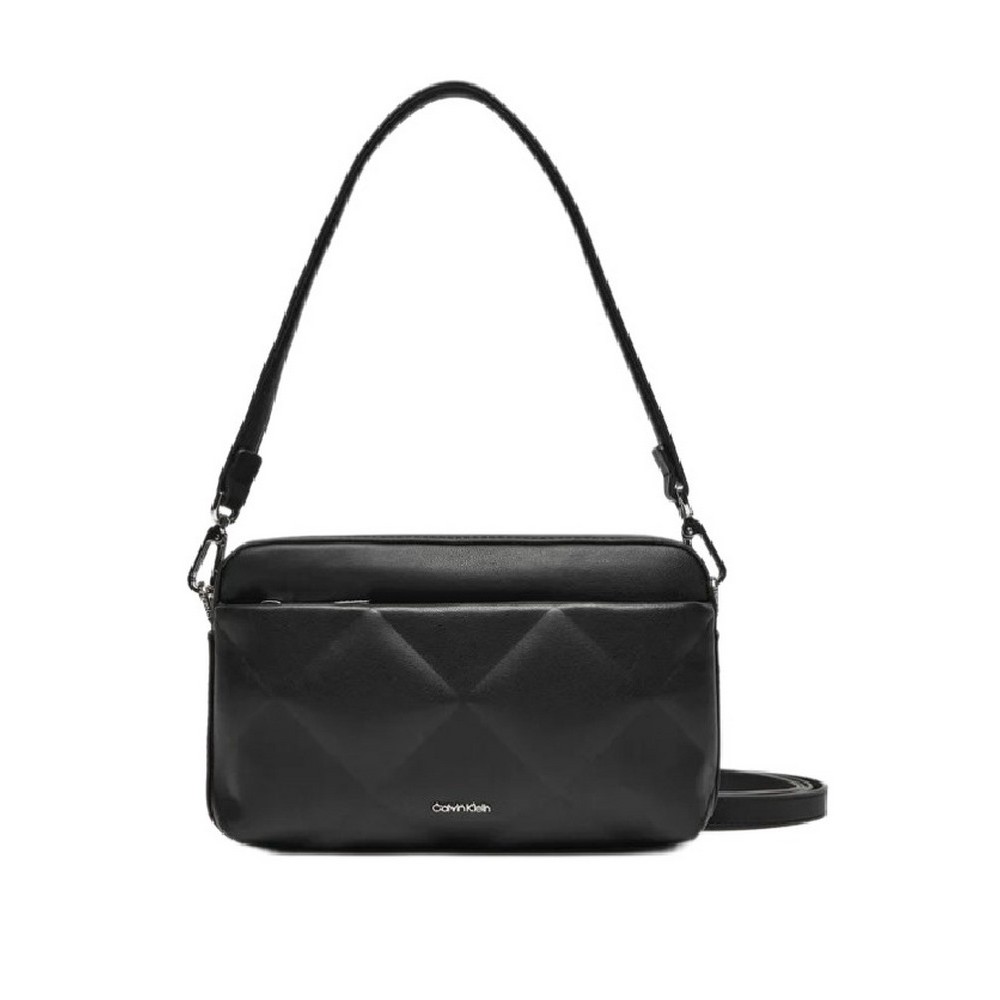 CALVIN KLEIN DIAMOND QUILT CAMERA BAG W/PKT ΤΣΑΝΤΑ ΓΥΝΑΙΚΕΙΑ BLACK