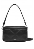 CALVIN KLEIN DIAMOND QUILT CAMERA BAG W/PKT ΤΣΑΝΤΑ ΓΥΝΑΙΚΕΙΑ BLACK