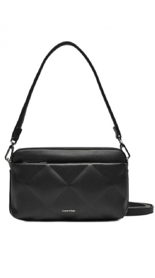 CALVIN KLEIN DIAMOND QUILT CAMERA BAG W/PKT ΤΣΑΝΤΑ ΓΥΝΑΙΚΕΙΑ BLACK