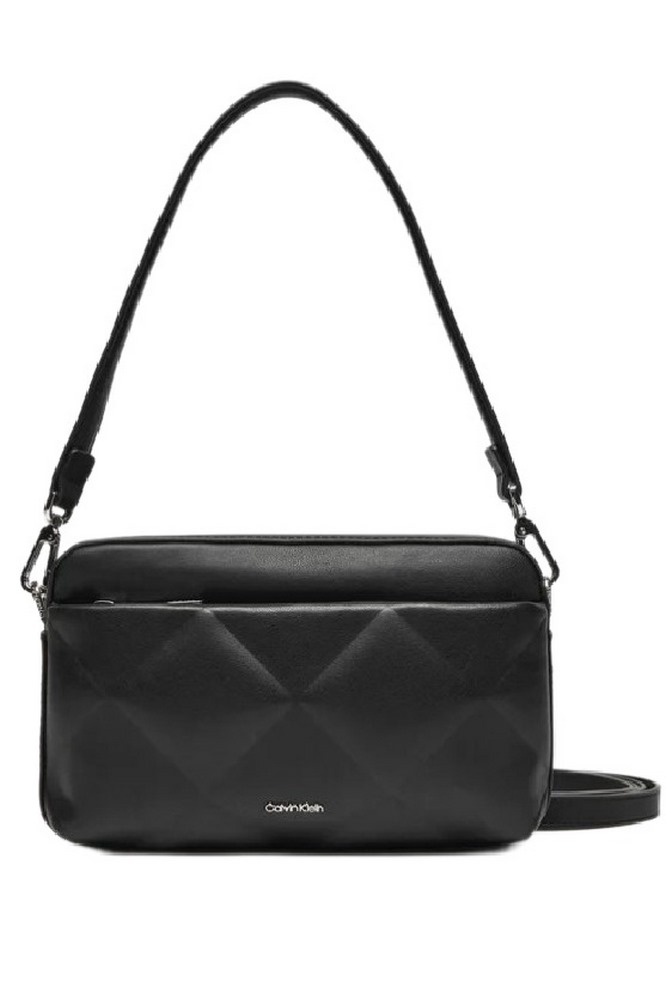 CALVIN KLEIN DIAMOND QUILT CAMERA BAG W/PKT ΤΣΑΝΤΑ ΓΥΝΑΙΚΕΙΑ BLACK