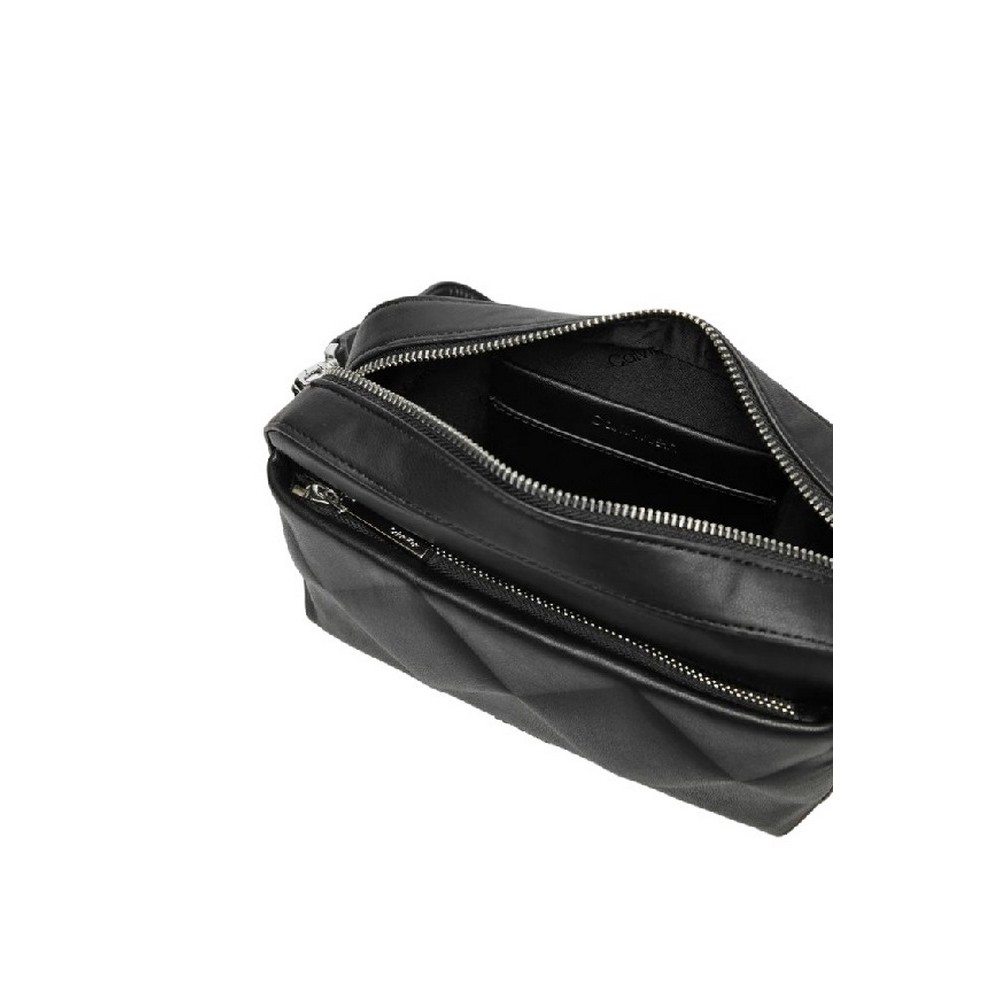 CALVIN KLEIN DIAMOND QUILT CAMERA BAG W/PKT ΤΣΑΝΤΑ ΓΥΝΑΙΚΕΙΑ BLACK