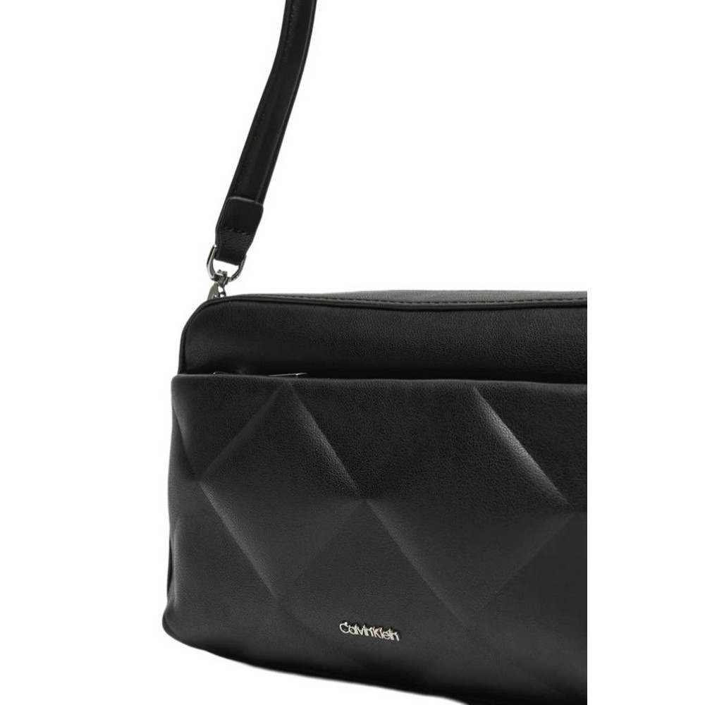 CALVIN KLEIN DIAMOND QUILT CAMERA BAG W/PKT ΤΣΑΝΤΑ ΓΥΝΑΙΚΕΙΑ BLACK