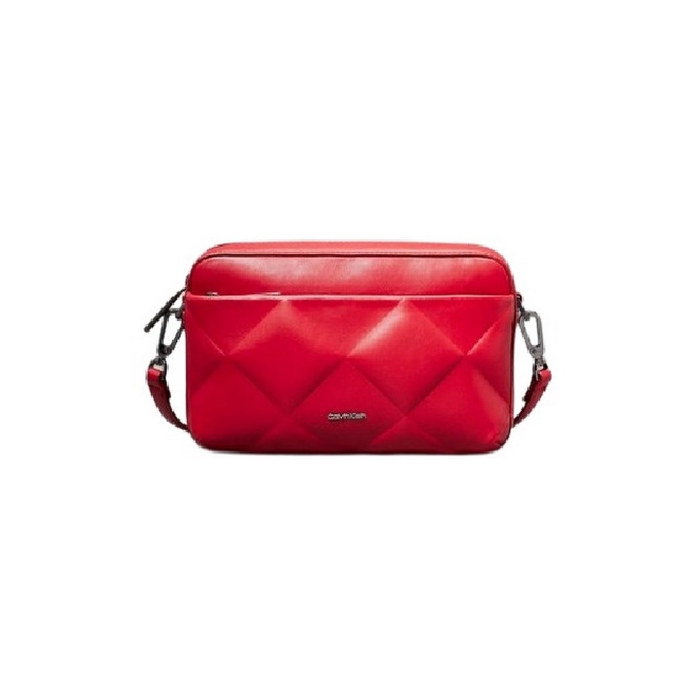 CALVIN KLEIN DIAMOND QUILT CAMERA BAG W/PKT ΤΣΑΝΤΑ ΓΥΝΑΙΚΕΙΑ RED