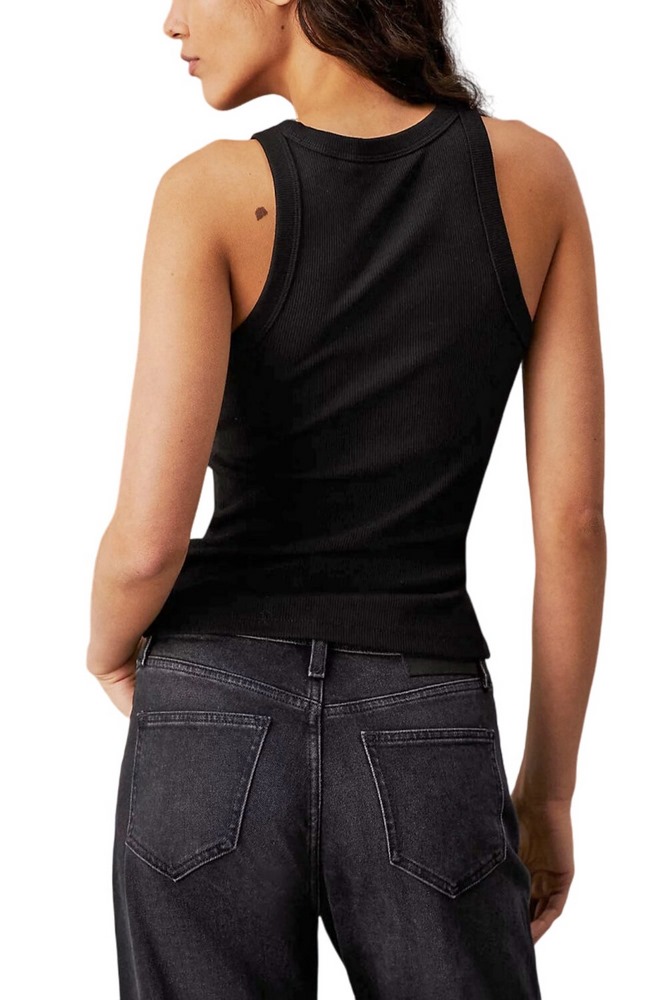 CALVIN KLEIN JEANS WOVEN LABEL TANK TOP ΤΟΠ ΓΥΝΑΙΚΕΙΟ BLACK