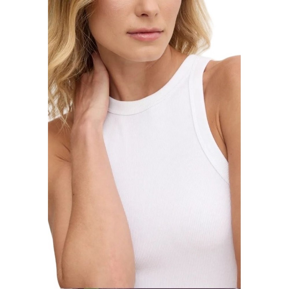 CALVIN KLEIN JEANS WOVEN LABEL TANK TOP ΤΟΠ ΓΥΝΑΙΚΕΙΟ BRIGHT WHITE