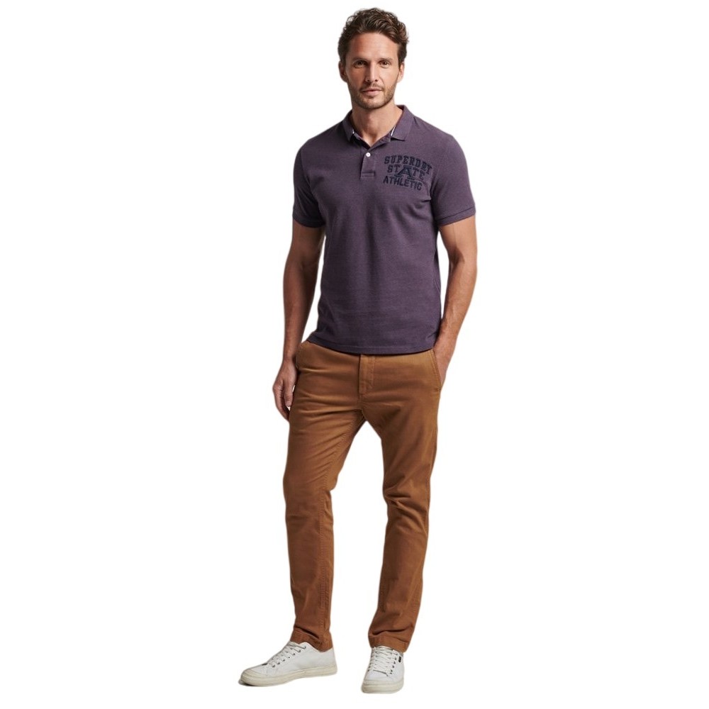 SUPERDRY D1 OVIN VINTAGE SUPERSTATE POLO ΜΠΛΟΥΖΑ ΑΝΔΡΙΚΗ PURPLE