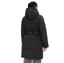 CALVIN KLEIN JEANS LOGO BELT LONG PUFFER ΜΠΟΥΦΑΝ ΓΥΝΑΙΚΕΙΟ BLACK