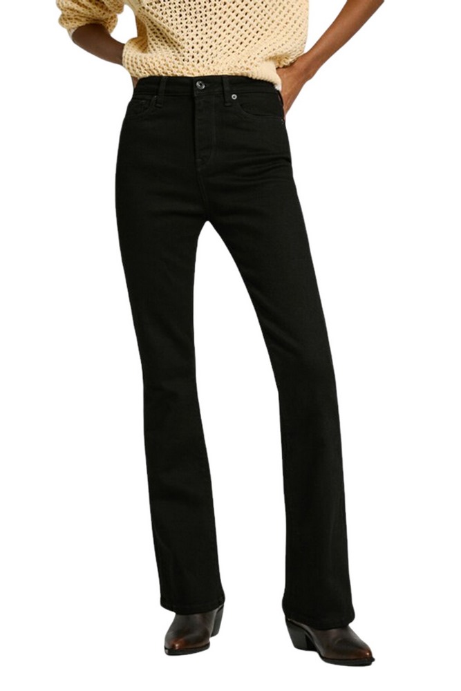 PEPE JEANS LONDON DROP 2 FLARE HW 32 ΠΑΝΤΕΛΟΝΙ ΓΥΝΑΙΚΕΙΟ BLACK DENIM