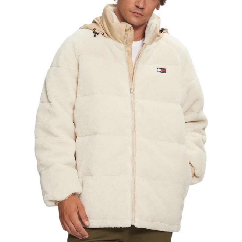 TOMMY JEANS POLY TEDDY PUFFER ΜΠΟΥΦΑΝ ΑΝΔΡΙΚΟ WHITE