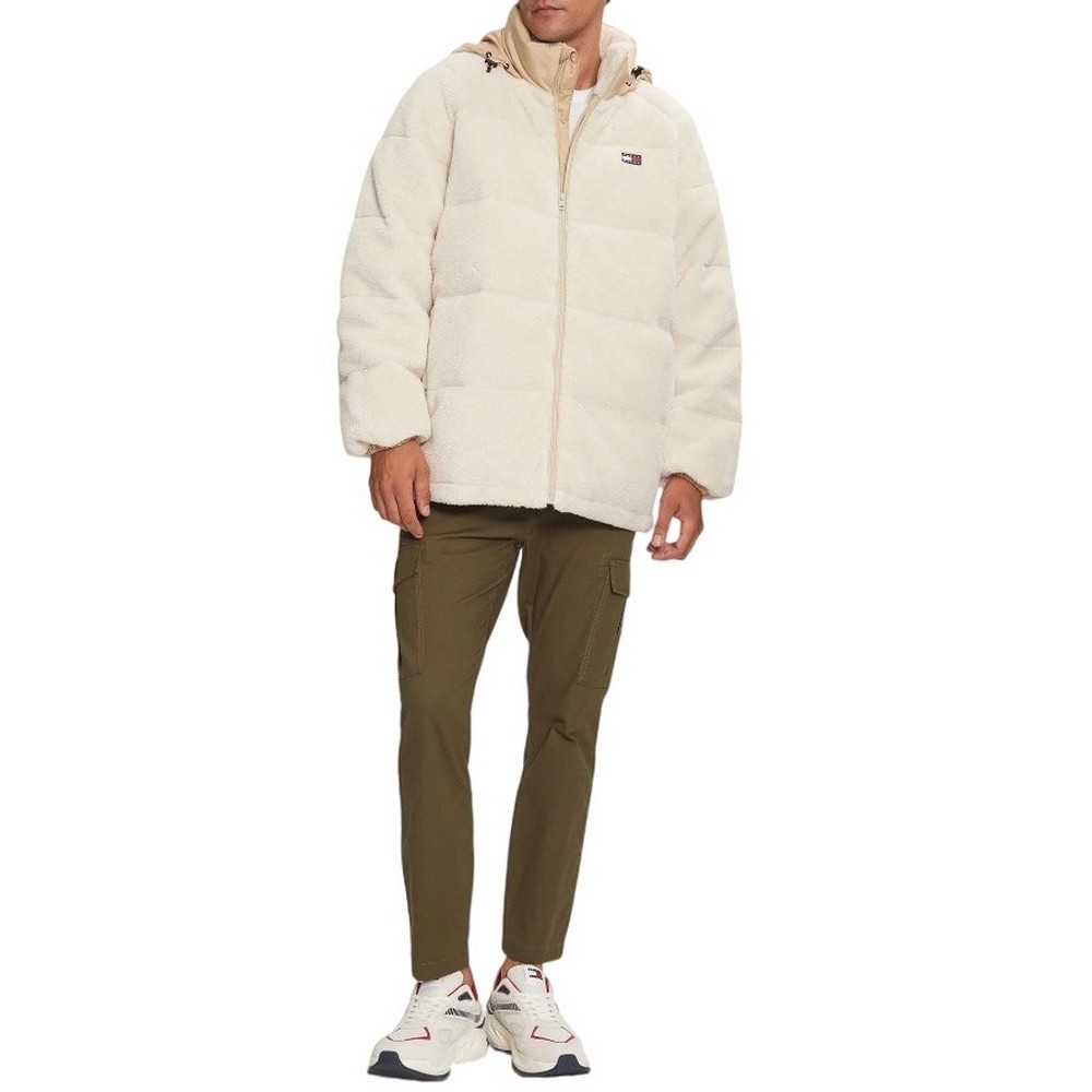 TOMMY JEANS POLY TEDDY PUFFER ΜΠΟΥΦΑΝ ΑΝΔΡΙΚΟ WHITE