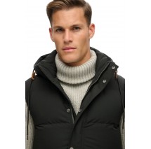 SUPERDRY D3 OVIN EVEREST HOODED PUFFER GILET ΓΙΛΕΚΟ ΜΠΟΥΦΑΝ ΑΝΔΡΙΚΟ BLACK