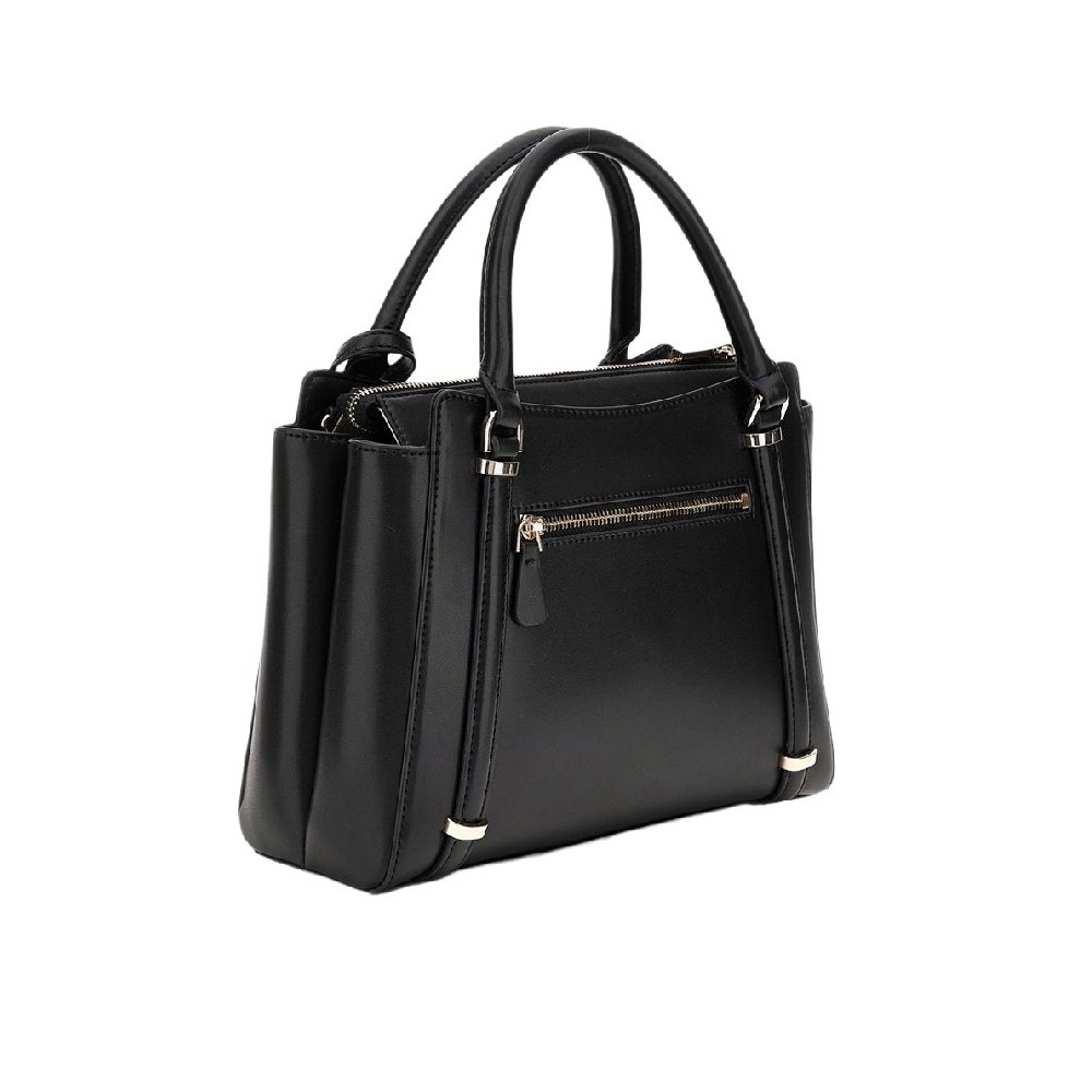 GUESS DARYNA 2 COMP SATCHEL ΤΣΑΝΤΑ ΓΥΝΑΙΚΕΙΑ BLACK