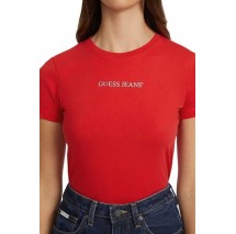 GUESS SLIM LOGO PRINT TEE T-SHIRT ΜΠΛΟΥΖΑ ΓΥΝΑΙΚΕΙΑ RED