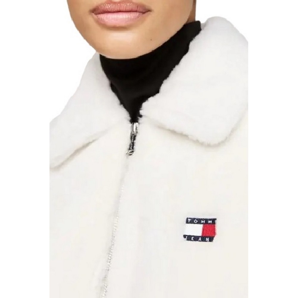 TOMMY JEANS FAUX FUR JACKET ΜΠΟΥΦΑΝ ΓΥΝΑΙΚΕΙΟ IVORY