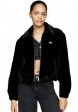 TOMMY JEANS FAUX FUR JACKET ΜΠΟΥΦΑΝ ΓΥΝΑΙΚΕΙΟ BLACK