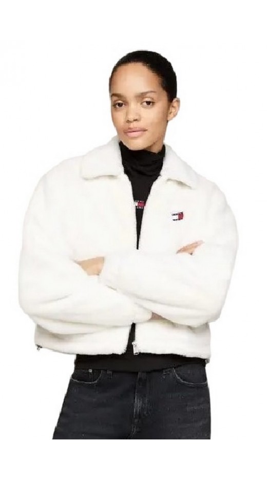 TOMMY JEANS FAUX FUR JACKET ΜΠΟΥΦΑΝ ΓΥΝΑΙΚΕΙΟ IVORY