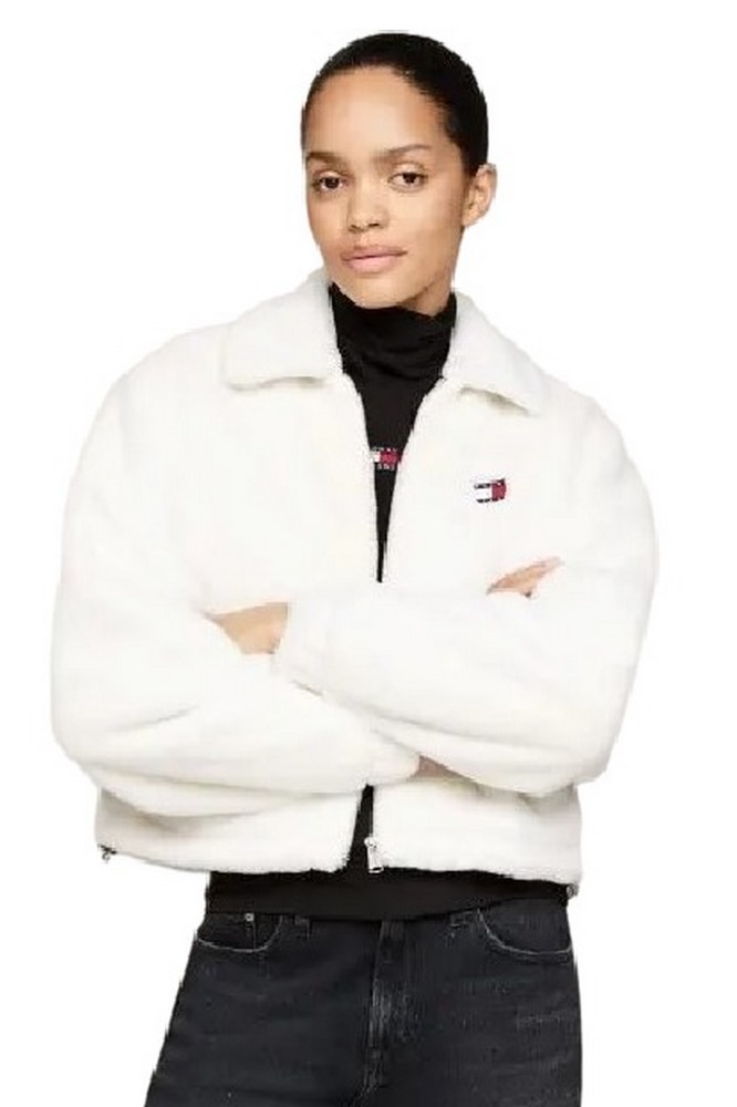 TOMMY JEANS FAUX FUR JACKET ΜΠΟΥΦΑΝ ΓΥΝΑΙΚΕΙΟ IVORY