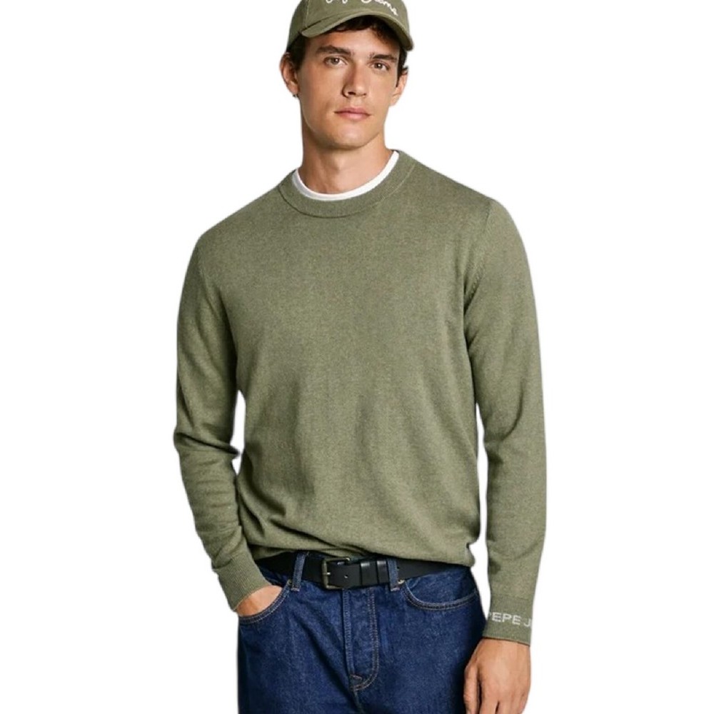 PEPE JEANS LONDON NEW ANDRE CREW NECK ΜΠΛΟΥΖΑ ΠΛΕΚΤΗ ΑΝΔΡΙΚΗ GREEN