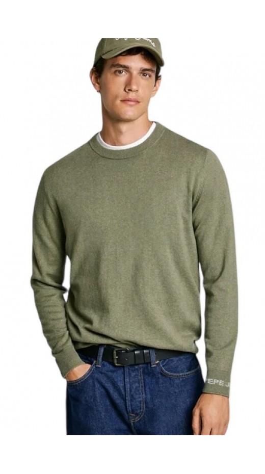 PEPE JEANS LONDON NEW ANDRE CREW NECK ΜΠΛΟΥΖΑ ΠΛΕΚΤΗ ΑΝΔΡΙΚΗ GREEN