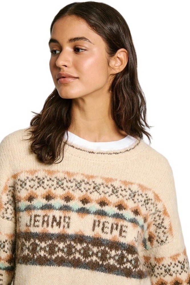 PEPE JEANS LONDON DROP 4 HITTY ΜΠΛΟΥΖΑ ΠΛΕΚΤΗ ΓΥΝΑΙΚΕΙΑ ECRU