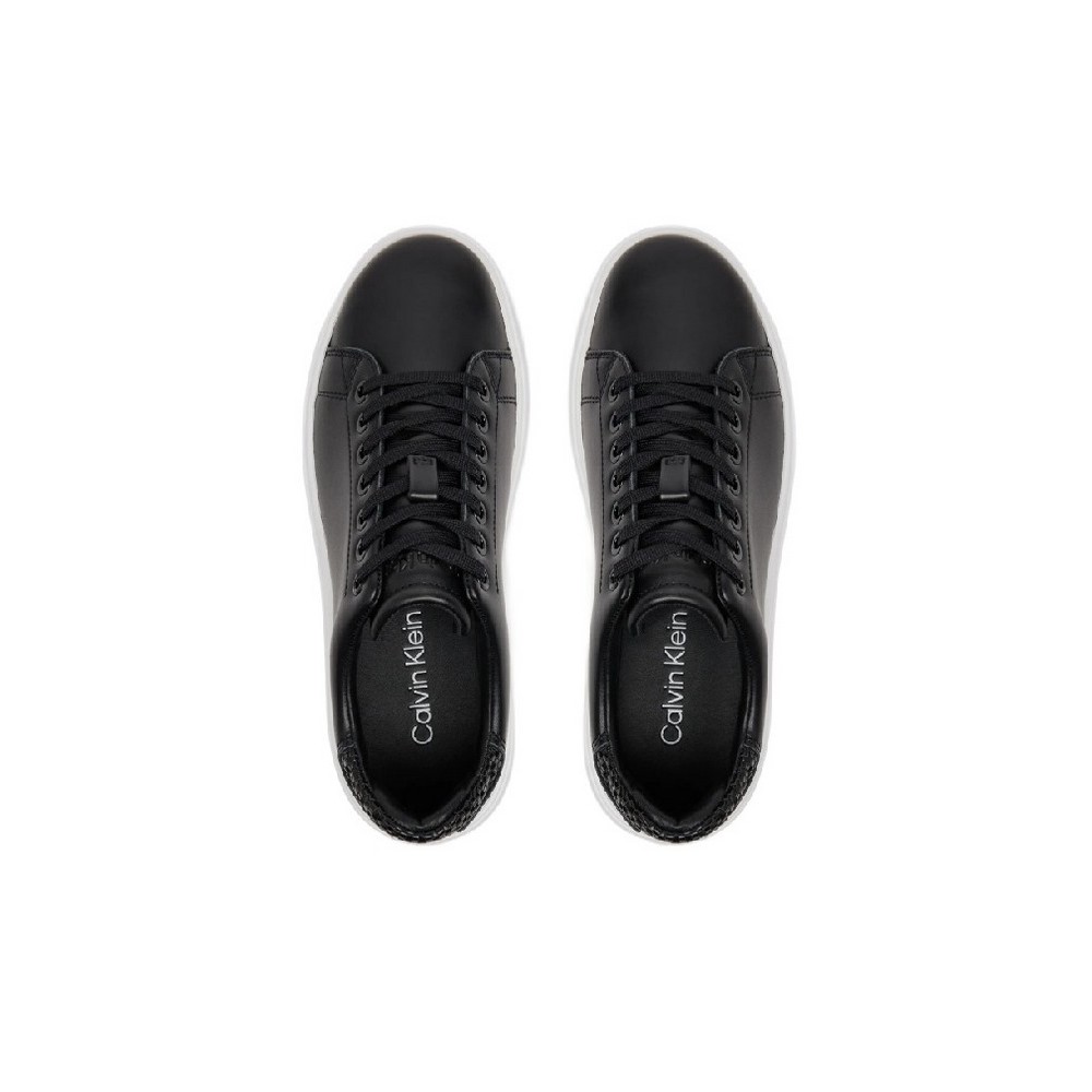 CALVIN KLEIN JEANS CUPSOLE LACE UP  WOVEN LTH ΠΑΠΟΥΤΣΙ ΓΥΝΑΙΚΕΙΟ BLACK