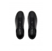 CALVIN KLEIN JEANS CUPSOLE LACE UP  WOVEN LTH ΠΑΠΟΥΤΣΙ ΓΥΝΑΙΚΕΙΟ BLACK