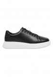 CALVIN KLEIN JEANS CUPSOLE LACE UP  WOVEN LTH ΠΑΠΟΥΤΣΙ ΓΥΝΑΙΚΕΙΟ BLACK