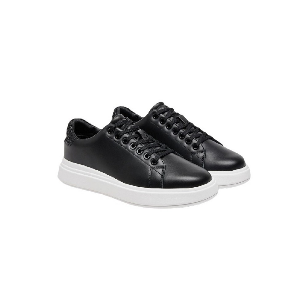 CALVIN KLEIN JEANS CUPSOLE LACE UP  WOVEN LTH ΠΑΠΟΥΤΣΙ ΓΥΝΑΙΚΕΙΟ BLACK