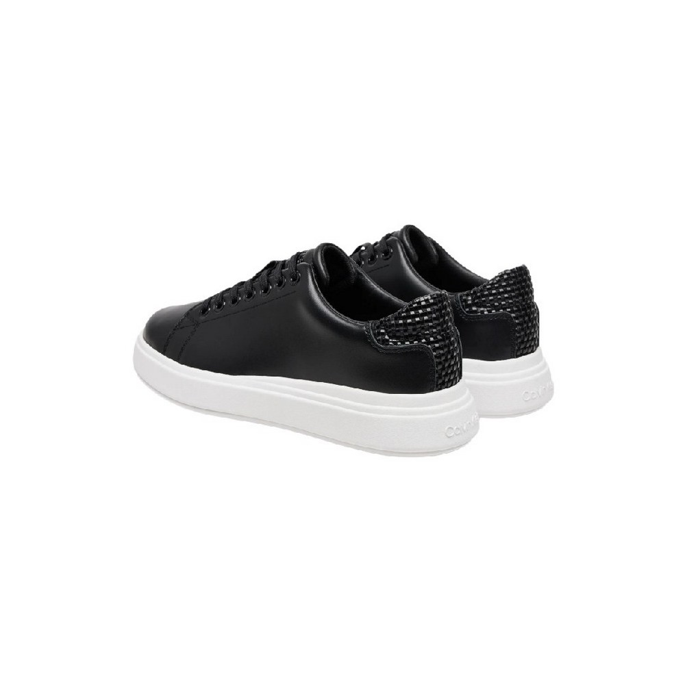 CALVIN KLEIN JEANS CUPSOLE LACE UP  WOVEN LTH ΠΑΠΟΥΤΣΙ ΓΥΝΑΙΚΕΙΟ BLACK