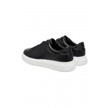 CALVIN KLEIN JEANS CUPSOLE LACE UP  WOVEN LTH ΠΑΠΟΥΤΣΙ ΓΥΝΑΙΚΕΙΟ BLACK