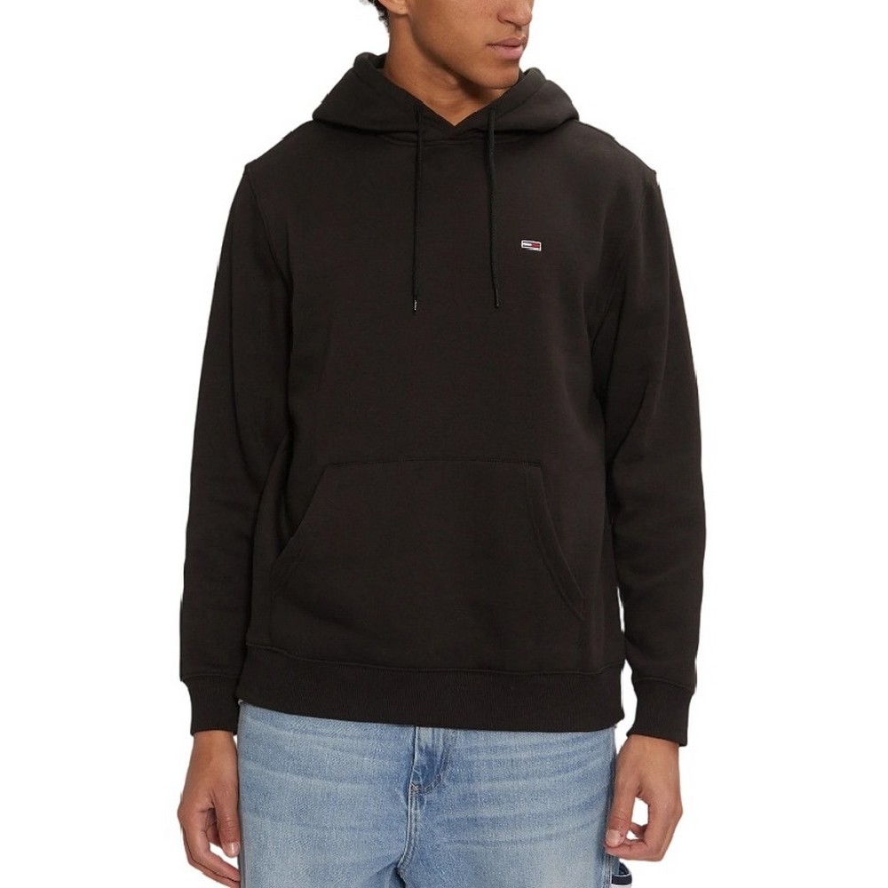 TOMMY JEANS REG S FLAG HOODIE ΜΠΛΟΥΖΑ ΦΟΥΤΕΡ ΑΝΔΡΙΚΗ BLACK