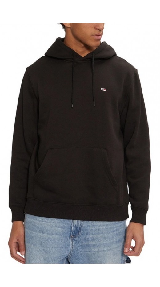 TOMMY JEANS REG S FLAG HOODIE ΜΠΛΟΥΖΑ ΦΟΥΤΕΡ ΑΝΔΡΙΚΗ BLACK