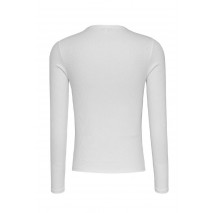 TOMMY HILFIGER SLIM ESSENTIAL RIB LS ΜΠΛΟΥΖΑ ΓΥΝΑΙΚΕΙΑ BRIGHT WHITE