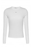 TOMMY HILFIGER SLIM ESSENTIAL RIB LS ΜΠΛΟΥΖΑ ΓΥΝΑΙΚΕΙΑ BRIGHT WHITE