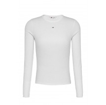 TOMMY HILFIGER SLIM ESSENTIAL RIB LS ΜΠΛΟΥΖΑ ΓΥΝΑΙΚΕΙΑ BRIGHT WHITE