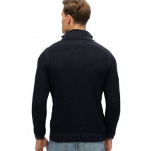 SUPERDRY D1 OVIN JACOB CABLE KNIT HALF ZIP ΜΠΛΟΥΖΑ ΠΛΕΚΤΗ ΑΝΔΡΙΚΗ NAVY