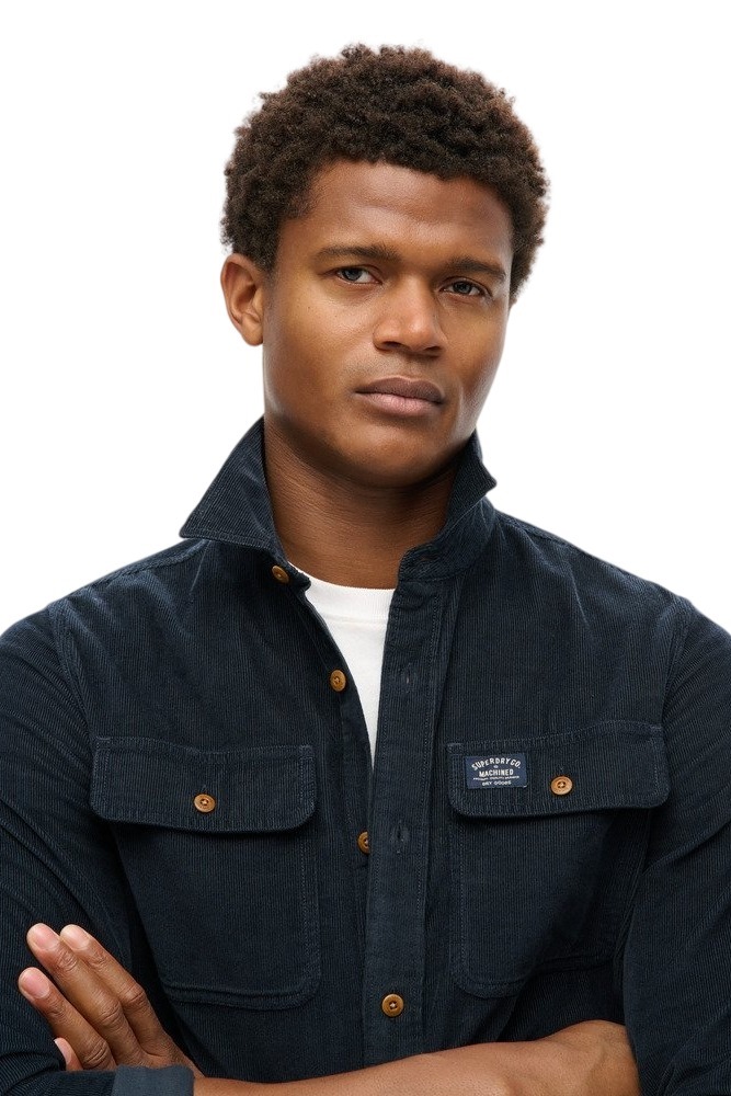 SUPERDRY D2 CORDUROY WORKWEAR SHIRT ΠΟΥΚΑΜΙΣΟ ΑΝΔΡΙΚΟ NAVY