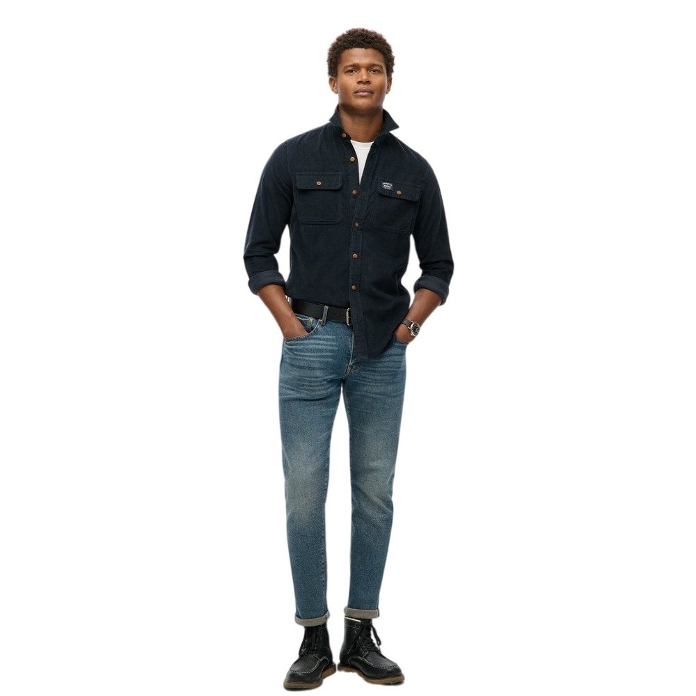 SUPERDRY D2 CORDUROY WORKWEAR SHIRT ΠΟΥΚΑΜΙΣΟ ΑΝΔΡΙΚΟ NAVY