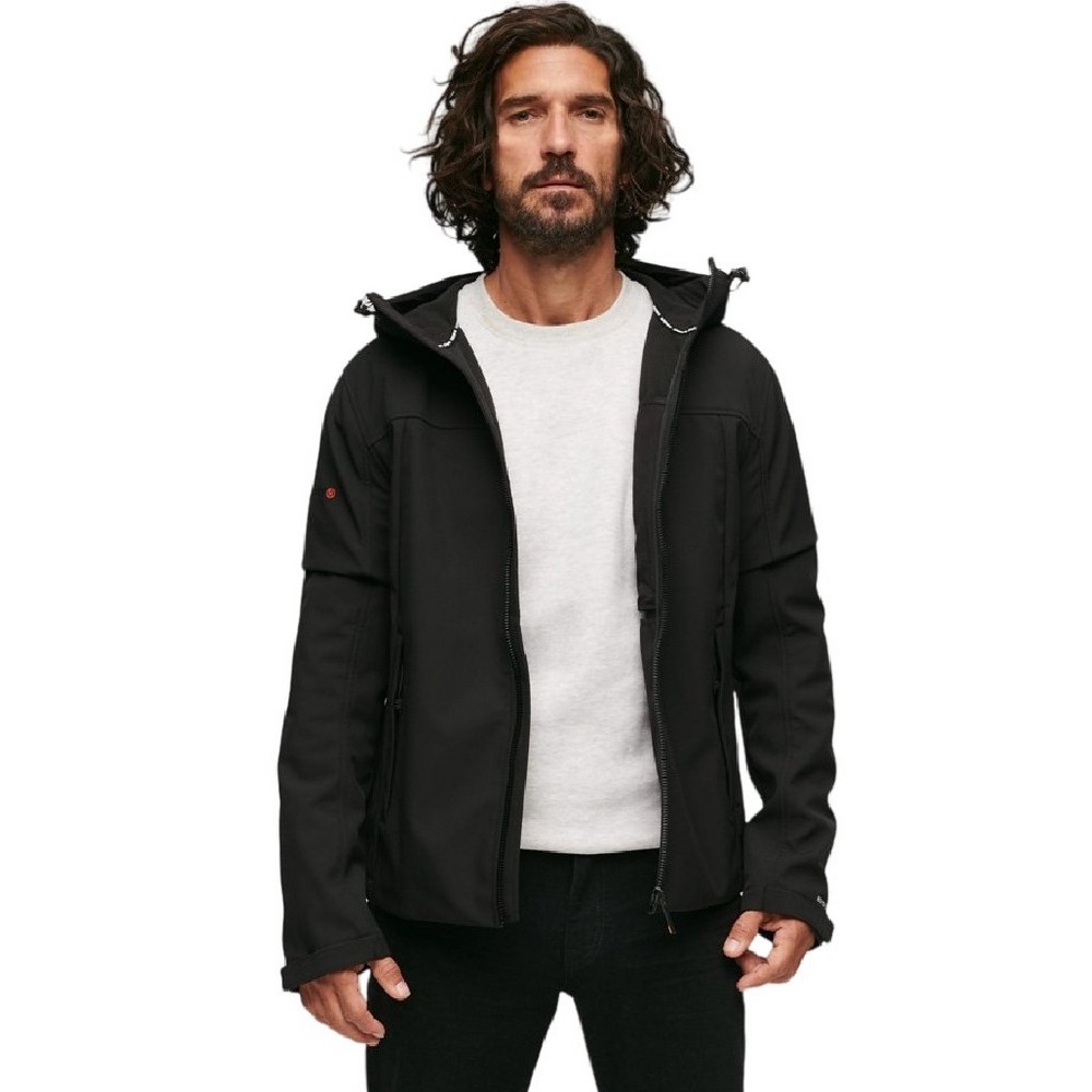 SUPERDRY D5 SDCD HOODED SOFT SHELL JACKET ΜΠΟΥΦΑΝ ΑΝΔΡΙΚΟ BLACK