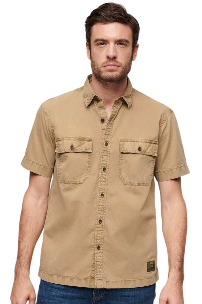 SUPERDRY OVIN MILITARY SHIRT ΠΟΥΚΑΜΙΣΟ ΑΝΔΡΙΚΟ BROWN