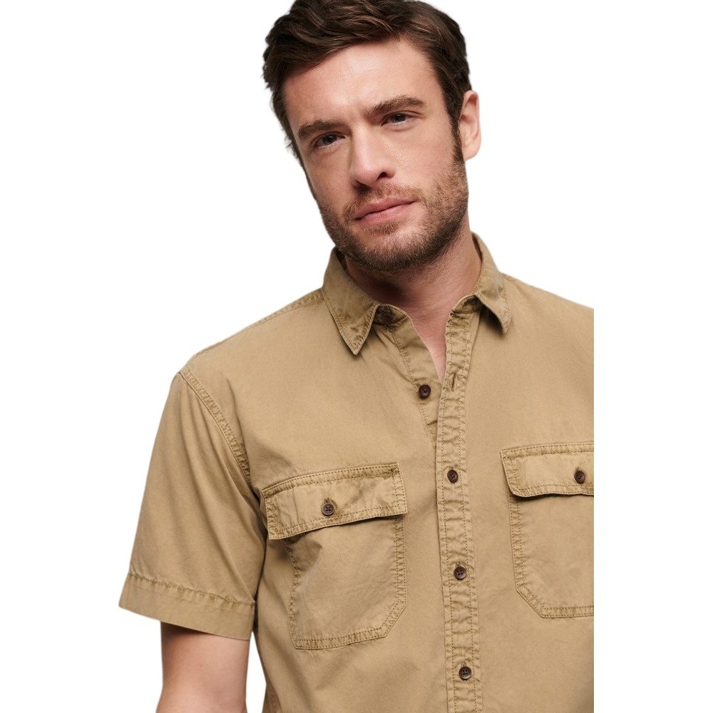 SUPERDRY OVIN MILITARY SHIRT ΠΟΥΚΑΜΙΣΟ ΑΝΔΡΙΚΟ BROWN