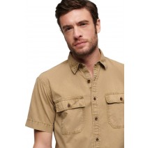 SUPERDRY OVIN MILITARY SHIRT ΠΟΥΚΑΜΙΣΟ ΑΝΔΡΙΚΟ BROWN