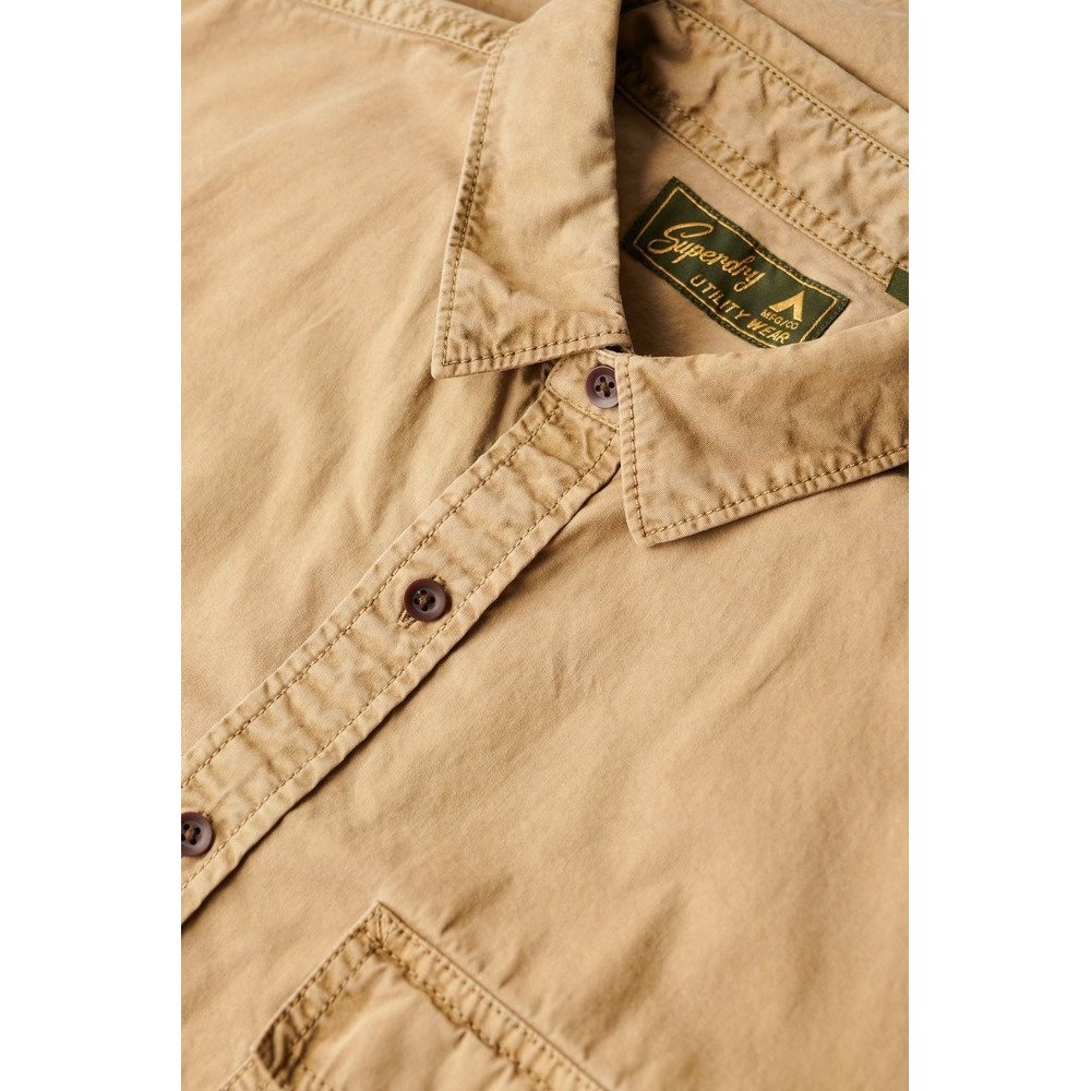 SUPERDRY OVIN MILITARY SHIRT ΠΟΥΚΑΜΙΣΟ ΑΝΔΡΙΚΟ BROWN